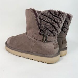 UGG Adria Women’s Stormy Gray Sheepskin Mini Boots #1013306 - Size 9